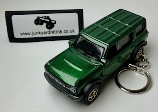 FORD BRONCO 2021 MB KEYRING / KEYCHAIN 1/56 SCALE GREEN