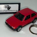 FORD FIESTA MK2 1983 KEYRING / KEYCHAIN 1/56 SCALE RED