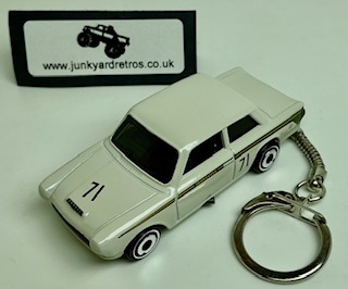 FORD LOTUS CORTINA MK1 KEYRING / KEYCHAIN 1/56 SCALE WHITE