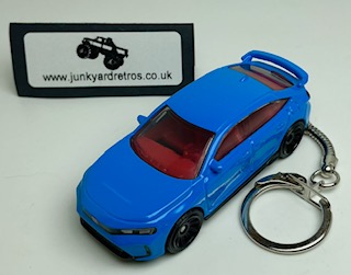 HONDA CIVIC TYPE R 2024 KEYRING KEYCHAIN 1/56 BRIGHT BLUE