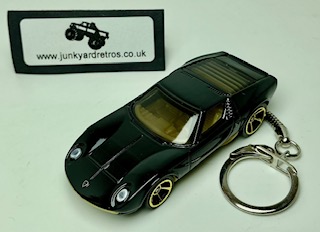 LAMBORGHINI MIURA SV 1971 KEYRING / KEYCHAIN 1/56 SCALE BLACK