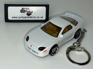 MITSUBISHI 3000 GT KEYRING / KEYCHAIN 1/56 SCALE WHITE