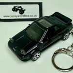 TOYOTA MR2 MK1 1984 KEYRING / KEYCHAIN 1/56 SCALE BLACK (LIGHTS UP)