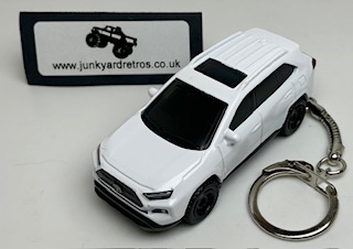 TOYOTA RAV 4 TRD 2023 KEYRING / KEYCHAIN 1/56 SCALE WHITE