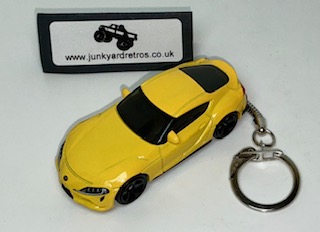 TOYOTA SUPRA GR 2023 KEYRING / KEYCHAIN 1/56 SCALE YELLOW