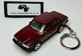 Volvo 240 1986 Keyring Keychain 1/56 Scale METALLIC RED