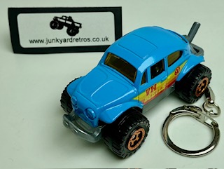 VW VOLKSWAGEN BEETLE 4X4 KEYRING / KEYCHAIN 1/56 SCALE BLUE