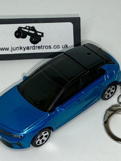 VAUXHALL OPEL ASTRA 2022 MB KEYRING / KEYCHAIN 1/56 SCALE BLUE