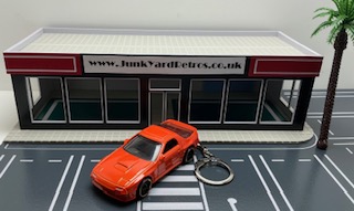 MAZDA RX7 RX-7 1989 SAVANNA FC3S KEYRING / KEYCHAIN 1/56 SCALE ORANGE