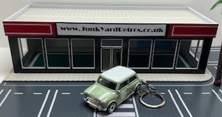 MINI COOPER S CLASSIC KEYRING / KEYCHAIN 1/56 SCALE SAGE GREEN
